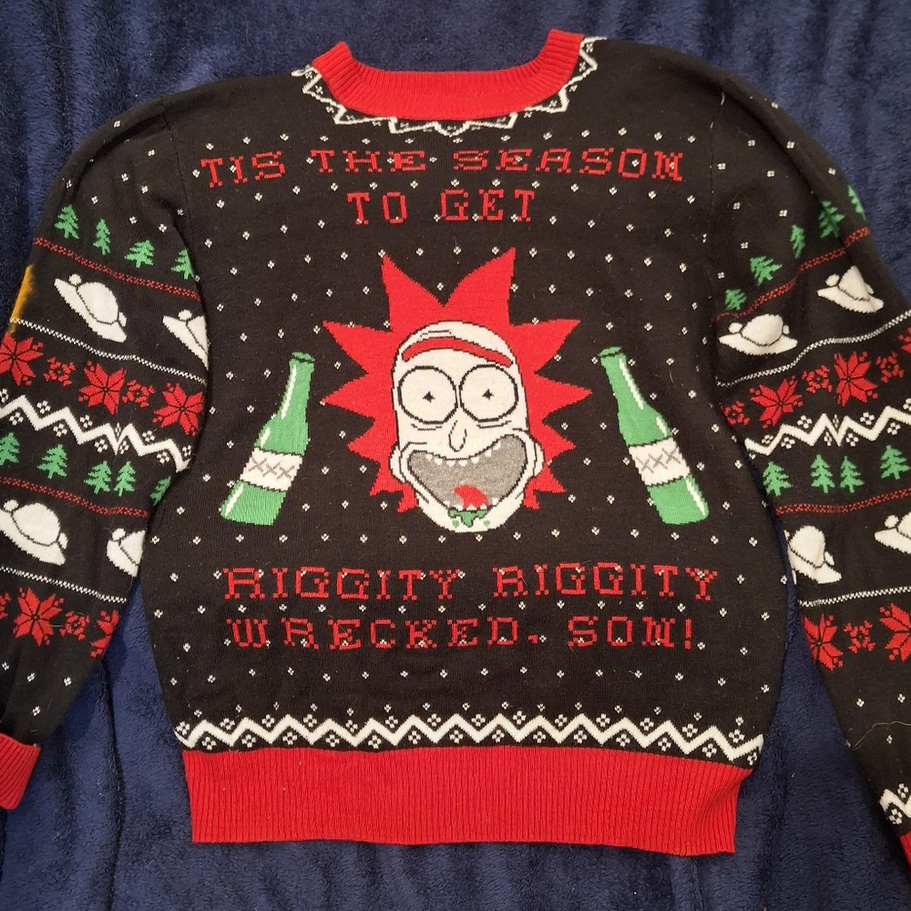 Rick and Morty Christmas Sweater size XL